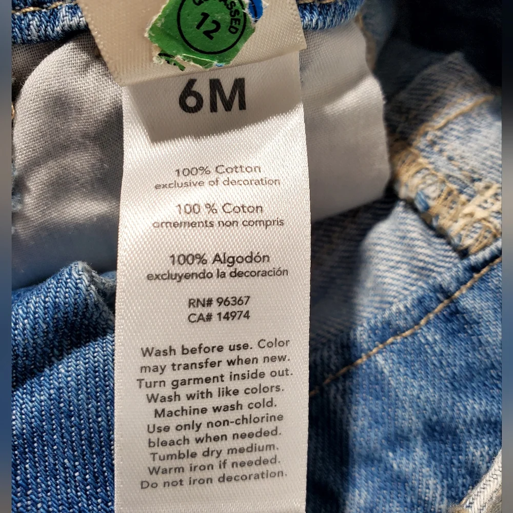 OshKosh B'gosh Blue Denim Distressed Overalls for Baby Size 6M